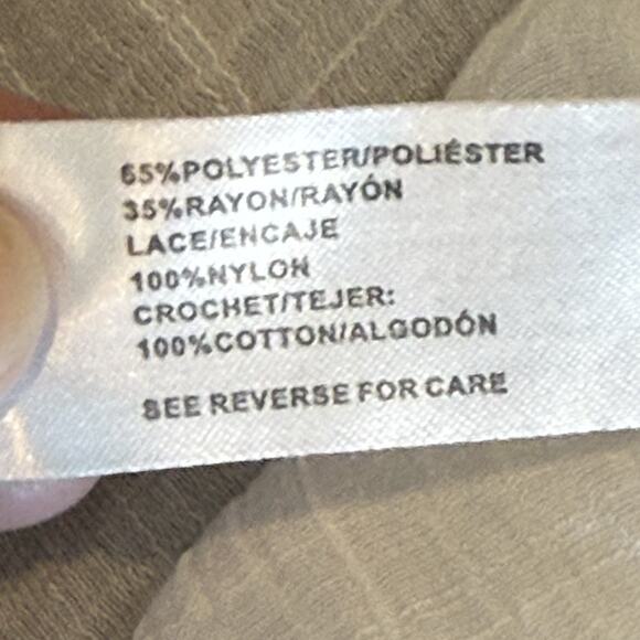 Carolyn Taylor Woman 3X Blouse Cotton Blend 3/4 Sl Crochet Crepe Ivory Summer‎ - Picture 8 of 10